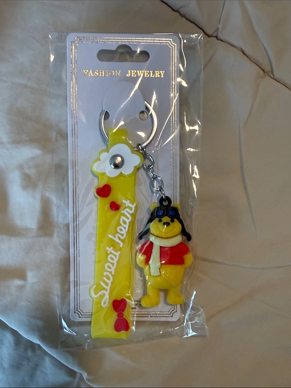 $5 for $25 Winnie the Pooh pilot -Keychain with 'Sweet Heart' Tag